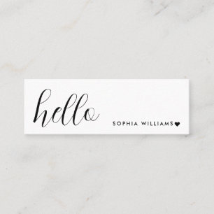 Minimal Business Cards   Simple Hello White Mini