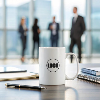 Minimal Business Keepsake Black White Brand Logo Coffee Mug