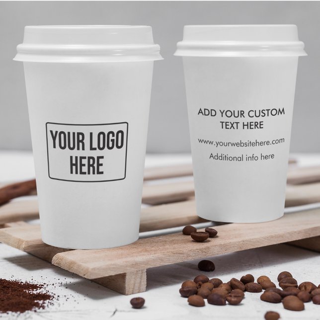 Minimal Business Logo Simple White Coffee  Paper Cups (Creator Uploaded)