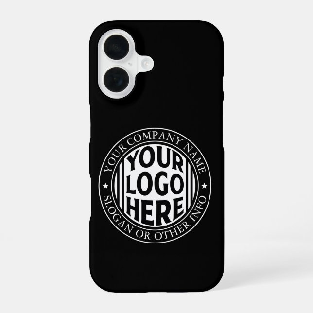 Minimal Business Name And Custom Brand Logo  iPhone 16 Case (Back)