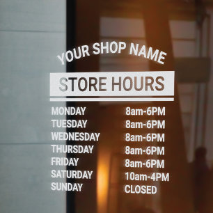 Minimal Business Name Store Hours Of Operation