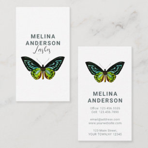 Minimal Butterfly Elegant Beauty Salon Business Card