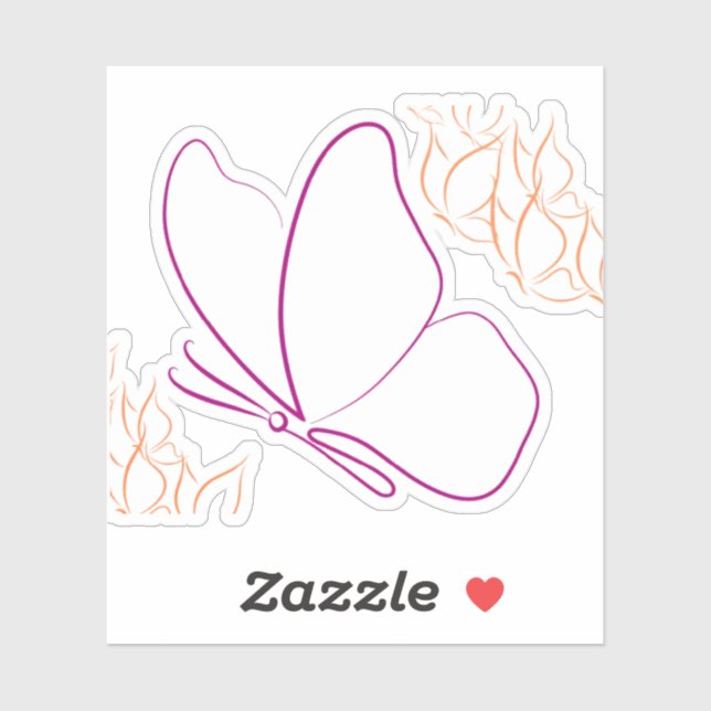Minimal Butterfly Line Art Sticker (Sheet)