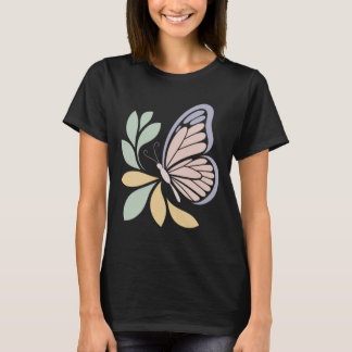 Minimal Butterfly Nature Illustration T-Shirt