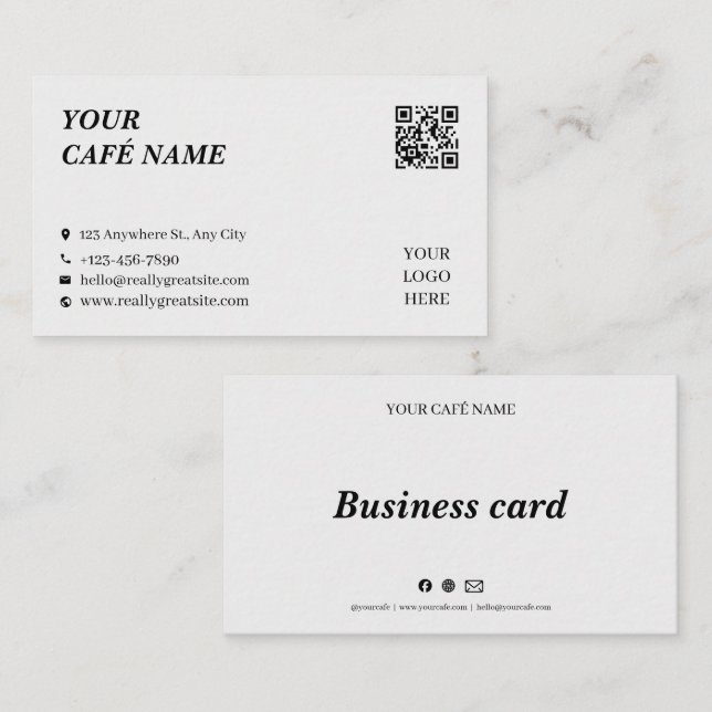 Minimal Café Contact Loyalty Card (Front/Back)