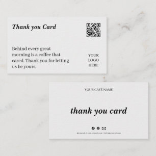 Minimal Café Thank You Loyalty Card