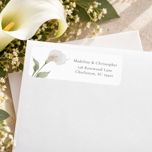 Minimal Calla Lily Wedding Return Address (Creator Uploaded)