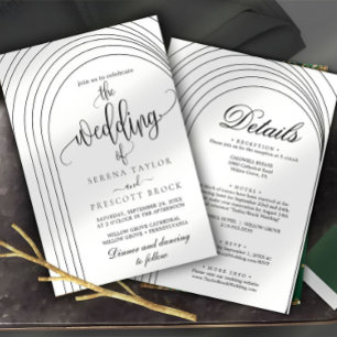 Minimal Calligraphy All in One Wedding  Invitation