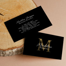 Minimal Calligraphy Black Metallic Gold Monogram