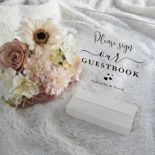 Minimal Calligraphy Custom Wedding Guestbook Acrylic Sign