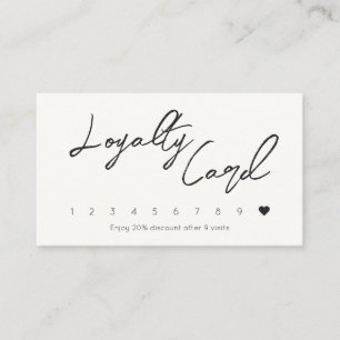 Minimal Calligraphy Handwritten Business QR Code Loyalty Card