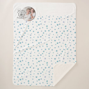 Minimal Calligraphy Photo Birthday Daughter-in-law Sherpa Blanket