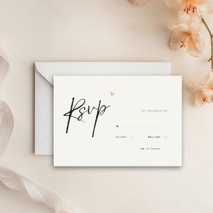 Minimal Calligraphy Typo Wedding  RSVP Card