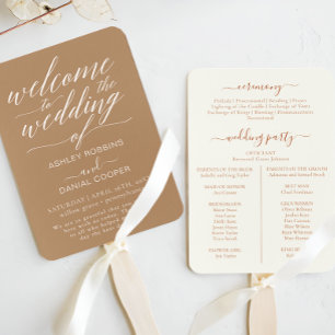 Minimal Calligraphy We Do Wedding Program Hand Fan