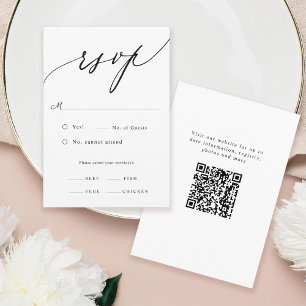 Minimal Calligraphy Wedding RSVP Card