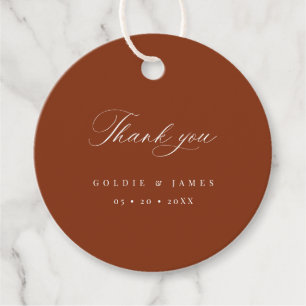 Minimal Calligraphy Wedding Thank You Favour Tags 