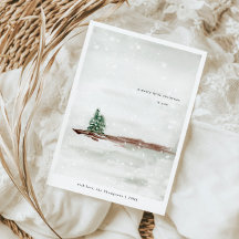 Minimal Calm Snowy Pine Trees