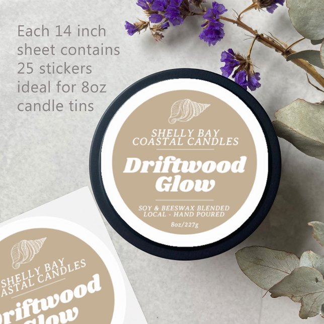 Minimal candle brown driftwood label sheet 25 (Creator Uploaded)