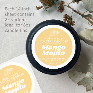 Minimal candle mango yellow label sheet 25