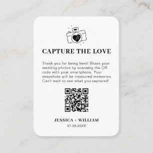Minimal Capture the Love QR code Sign Enclosure Card