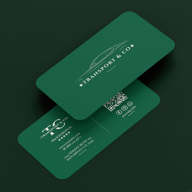 Minimal Car Transport Taxi Driver Hunter Green Business Card (Minimal Car Transport Taxi Driver Hunter Green Business Card
)