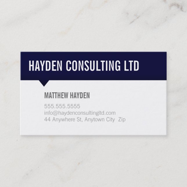 MINIMAL CARD simple modern bold navy blue grey (Front)