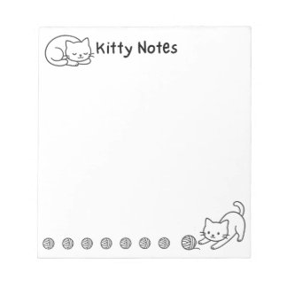 Minimal Cat Doodle Notepad 