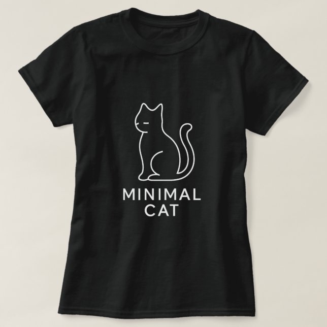 Minimal Cat Line Art T-Shirt (Design Front)
