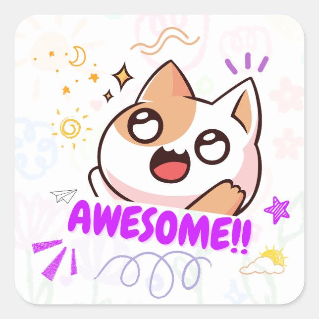 Minimal Cat Lover Sticker | purrfect (Front)