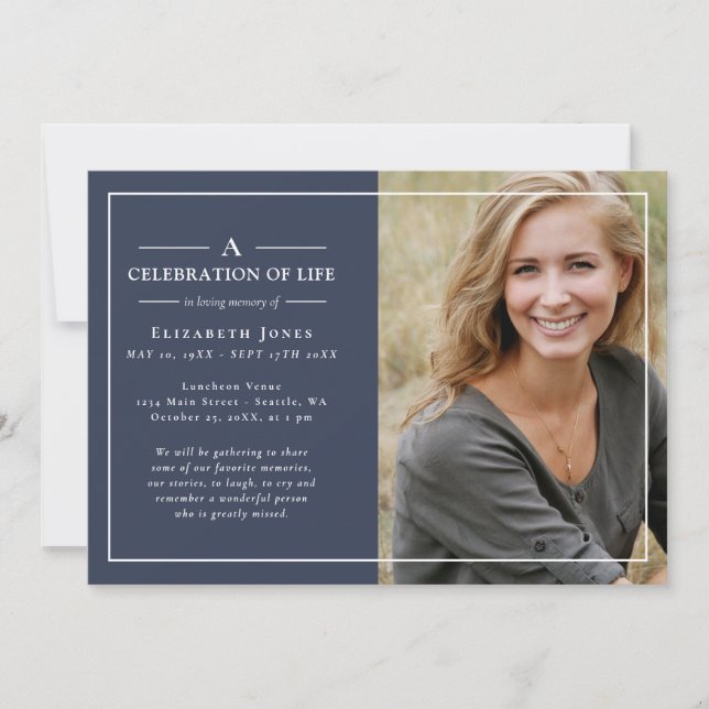 Minimal Celebration of Life Memorial (Front)