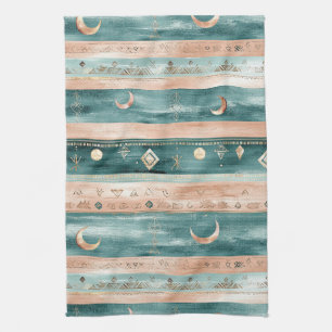 Minimal Celestial Stripe in Earth Tones Tea Towel