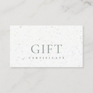 Minimal Ceramic Terrazzo Texture Gift Certificate