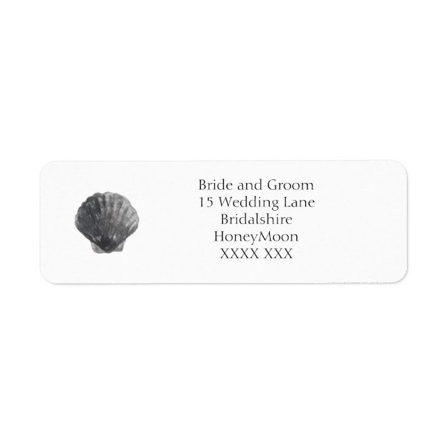 Minimal Charcoal Shell Return Address Labels (Front)