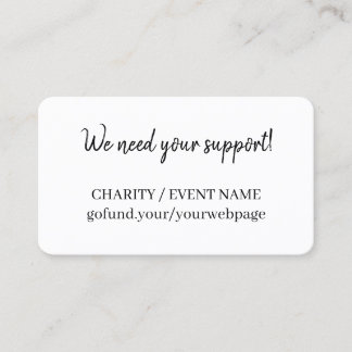 Minimal Charity Fundraising Donate Now Card