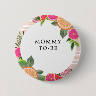 Minimal Cheerful Summer Citrus Botanical Fruits 6 Cm Round Badge