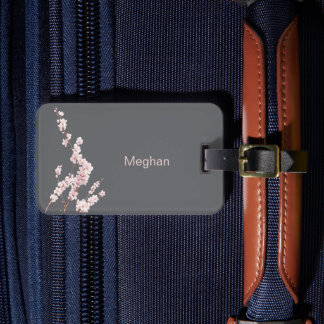 Minimal Cherry Blossom Modern Elegant Luggage Tag