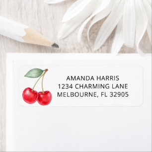 Minimal Cherry on Top Baby Shower Address Label