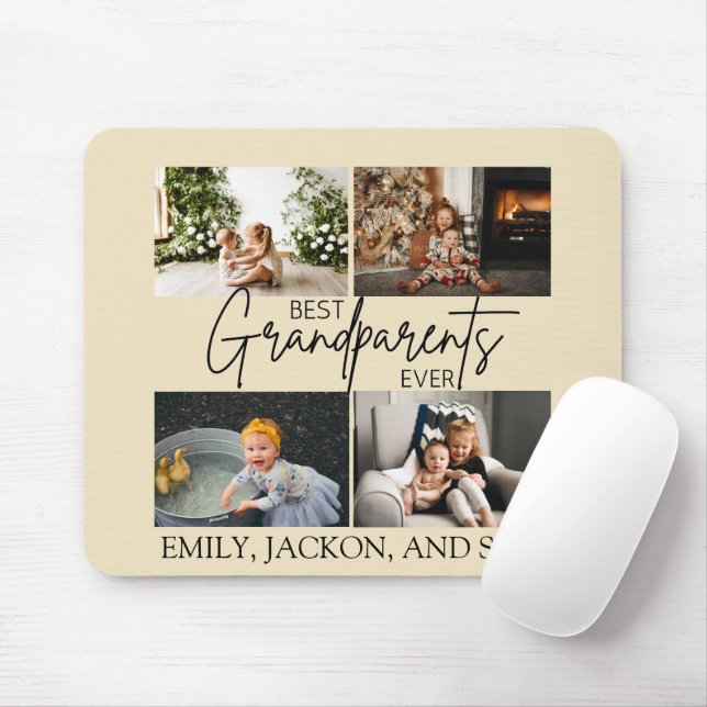 Minimal Chic Best Grandparents Ever Photo Mouse Pad (With Mouse)