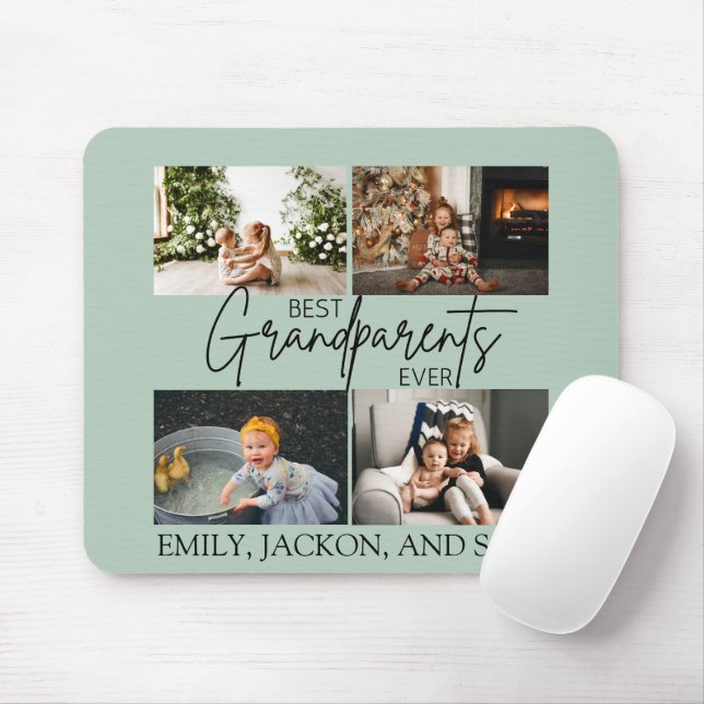 Minimal Chic Best Grandparents Ever Photo Mouse Pad (With Mouse)