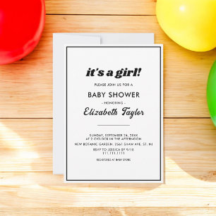 Minimal Chic Black And White Elegant Baby Shower Invitation