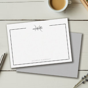 Minimal Chic Black and White Monogram Card