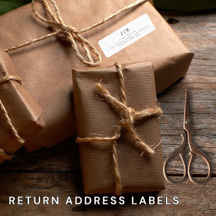 Minimal chic Black and white return address label