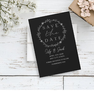 Minimal Chic Black and White Save The Date