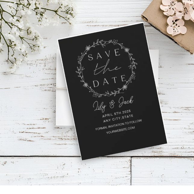 Minimal Chic Black and White  Save The Date (Creator Uploaded)