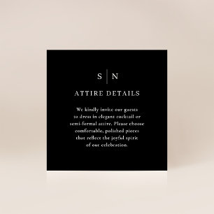 Minimal Chic Black Guest Attire Dress Code Details Enclosure Card