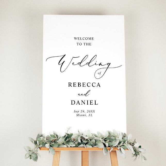 Minimal Chic Black Wedding Welcome Poster (Creator Uploaded)