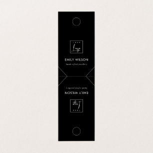 Minimal Chic Black White Hanging Necklace Display Business Card
