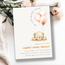 Minimal Chic Blush Bearly Wait Balloon Baby Shower