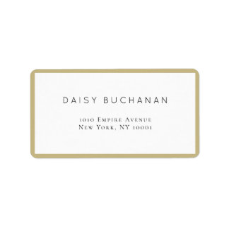 Minimal Chic Gold Frame Return Address Label