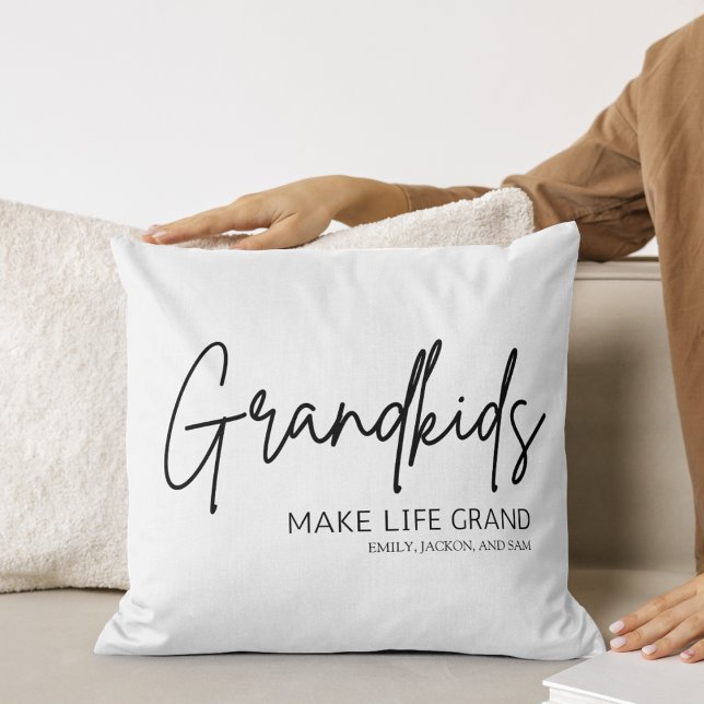 Minimal Chic Grandkids make life Grand  Cushion (Creator Uploaded)